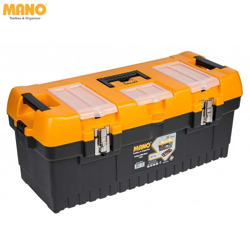 BOITE A OUTIL PLASTIQUE 26" NOIR & JAUNE MANO