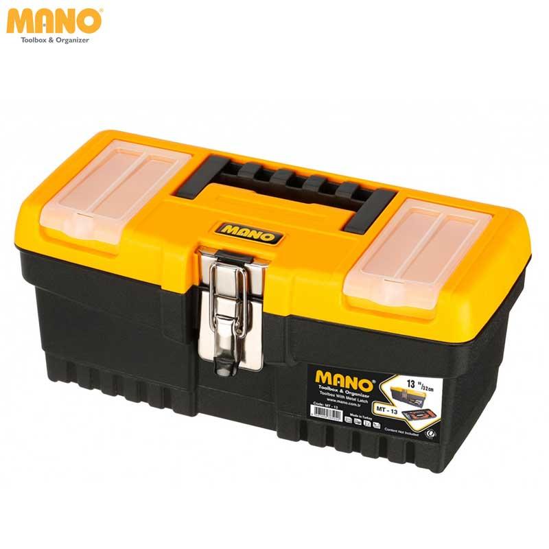 BOITE A OUTIL PLASTIQUE 13" NOIR & JAUNE MANO