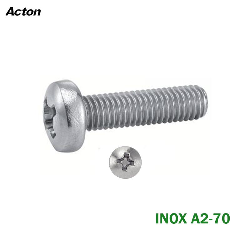 VIS A METAUX TETE CYLINDRIQUE EN INOX A2-70 DIN 7985 "304" ( PACK DE 100 PCS )