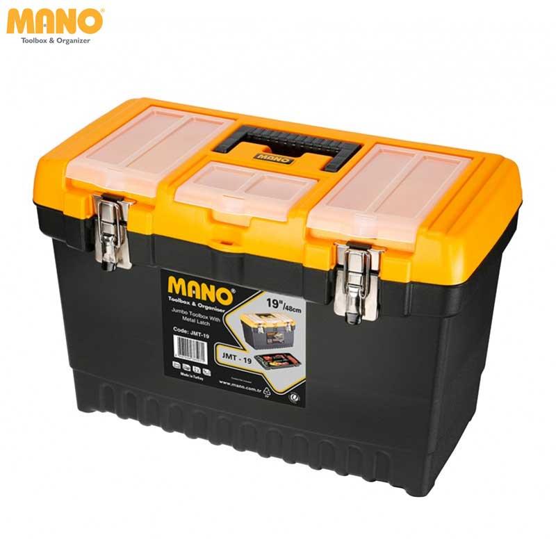 BOITE A OUTIL PLASTIQUE JUMBO 19" NOIR & JAUNE MANO