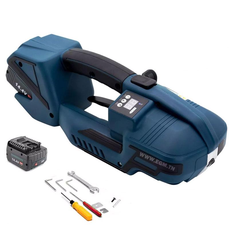 APPAREIL DE CERCLAGE ELECTRIQUE SANS FIL A CHAUD 14.4V LCD ET 1 BATTERIE 4.0AH