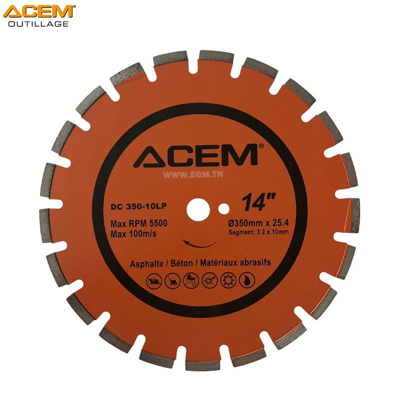 DISQUE DIAMANT ASPHALT/BETON/MATERIAUX 350X3.2X25.4/20 10LP ACEM