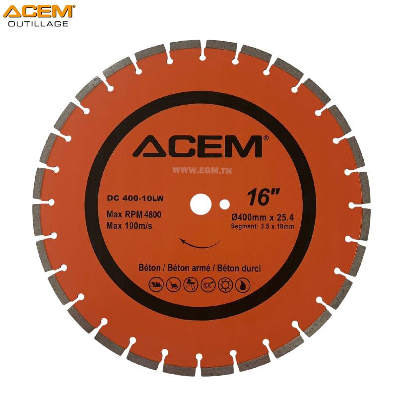 DISQUE DIAMANT BETON/BETON ARME/BETON DURCI 400X3.5 10LW ACEM