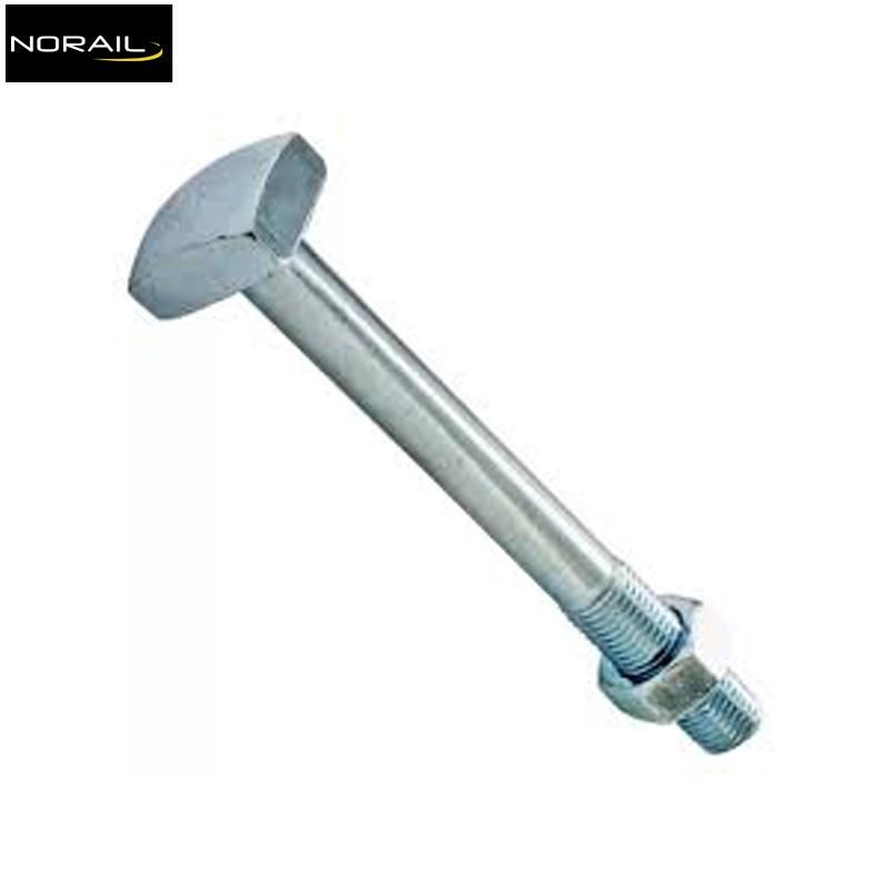 BOULON DE CHARPENTE TETE CARRE LARGE EN ACIER ZINGUE CL.4.8 DIN 601 ( PACK DE 100 PCS )