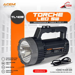 TORCHE RECHARGEABLE CABLE TYPE C LED 5W ACEM - Image 2