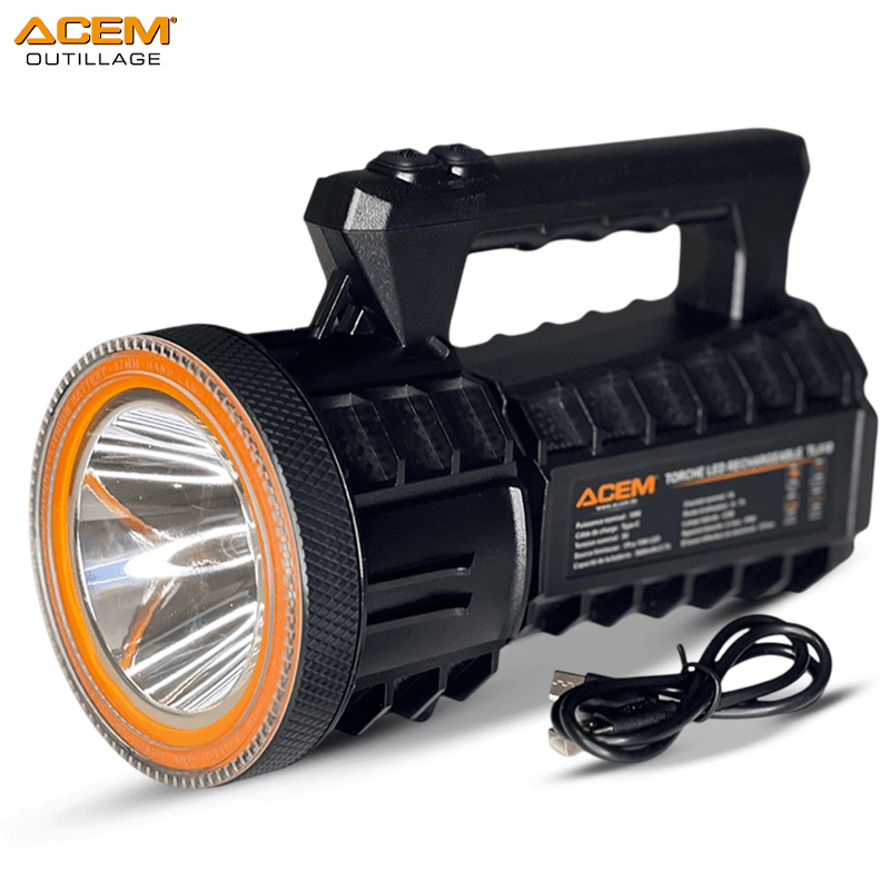 TORCHE RECHARGEABLE + COB CABLE TYPE C LED 30W ACEM