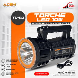 TORCHE RECHARGEABLE + COB CABLE TYPE C LED 30W ACEM - Image 2