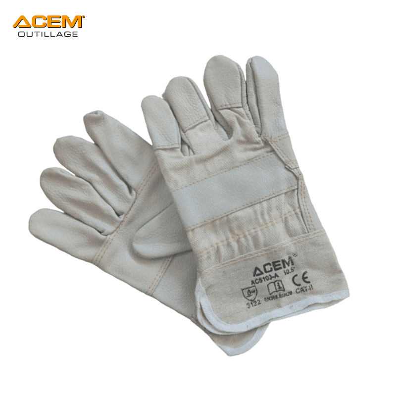 PAIRE DE GANT CUIRE SOUPLE+TOILE 10.5" AC 5103 ACEM