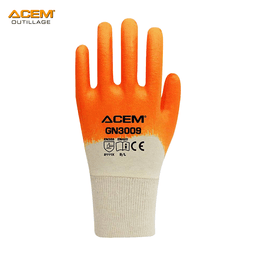 PAIRE GANT INDUSTRIEL EN POLYESTER ET PAUME NITRILE NOIR+ORANGE ZEBRA - Image 1