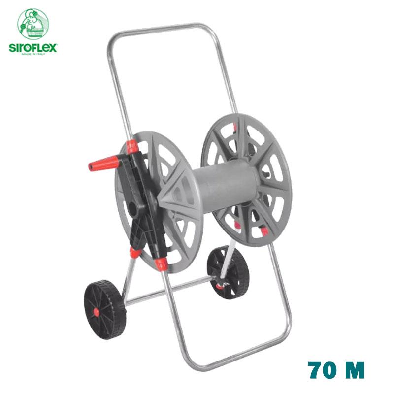 ENROULEUR TUYAU D'ARROSAGE 70M MANUEL A CHARIOT SIROFLEX