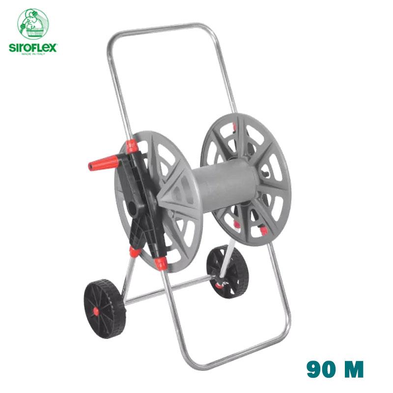 ENROULEUR TUYAU D'ARROSAGE 90M MANUEL A CHARIOT SIROFLEX
