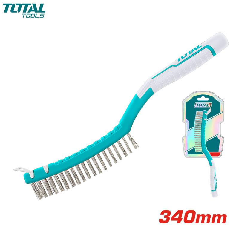 BROSSE METALIC MANCHE PLAST 3 RANGEES 340MM TOTAL