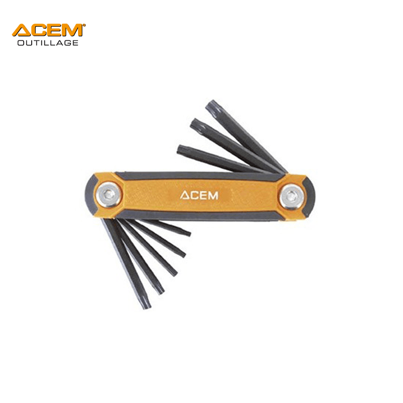 JEUX CLE MALE-S MOULEE TORX 8PCS T10-40 NOIR ACEM