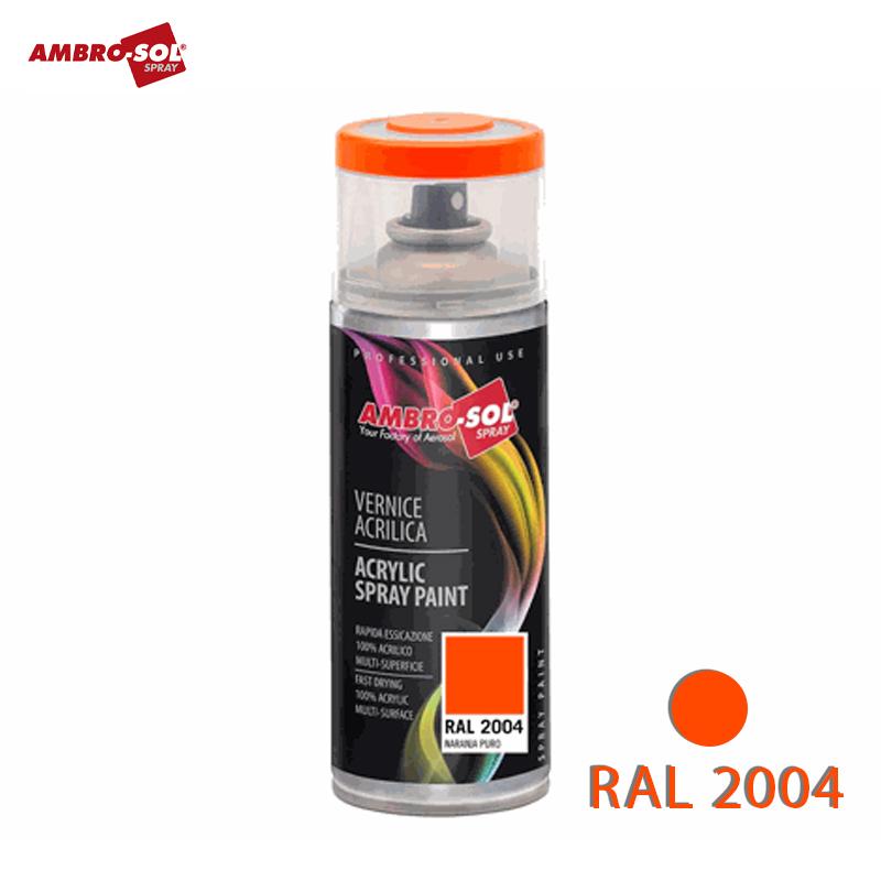 BOUTEILLE PEINTURE ACRYLIQUE ORANGE PUR 400 ML RAL2004 AMBRO-SOL