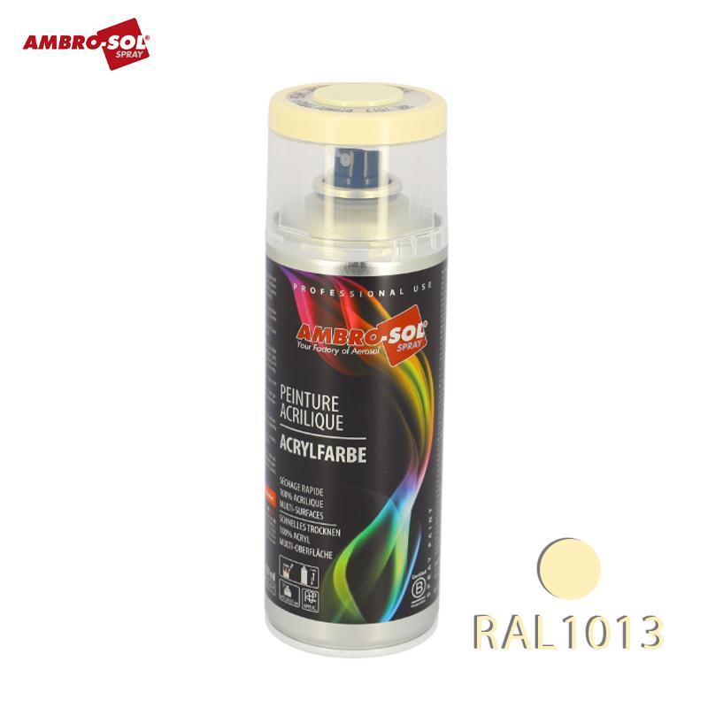 BOUTEILLE PEINTURE ACRYLIQUE BLANC PERLE 400 ML RAL1013 AMBRO-SOL