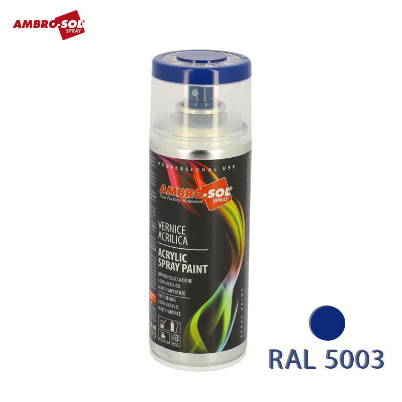 BOUTEILLE PEINTURE ACRYLIQUE BLEU SAPHIR 400ML RAL 5003 AMBRO-SOL