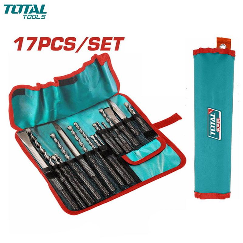 JEUX DE 17 MECHE A BETON ET BURIN SDS PLUS TOTAL