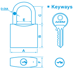 CADENAS BLOCUS+30MM MÉTALLIQUE GRIS CG030 ACEM - Image 2