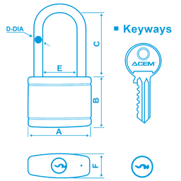 CADENAS BLOCUS+40MM SERIE LONG METALLIQUE COUVET PLAST ORANGE CO040L ACEM - Image 2