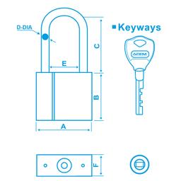 CADENAS BLOCUS CARRE 70 MM SERIE LONG CS070L ACEM - Image 2
