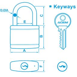 CADENAS BLOCUS+60 MM MÉTALLIQUE COUVET PLAST ORANGE CO 060 ACEM - Image 2