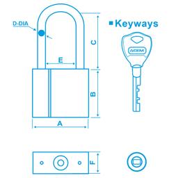CADENAS BLOCUS CARRE 60MM SERIE LONG CS060L ACEM - Image 2