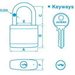 CADENAS BLOCUS+25 MM MÉTALLIQUE COUVET PLAST ORANGE CO 025 ACEM - Image 2
