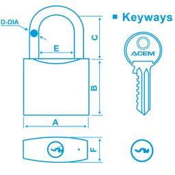 CADENAS BLOCUS 30 MM EN LAITON ACEM - Image 2