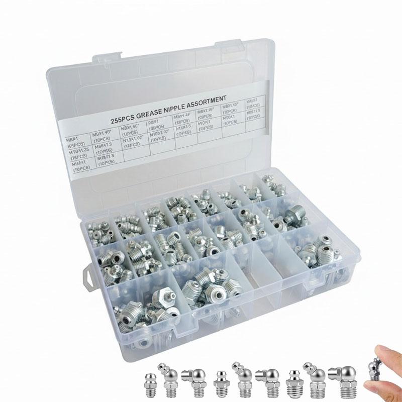 BOITE TETE DE GRAISSEUR DROITE ET COUDE M6-M14 235 PCS