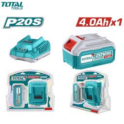 KIT DE 1 BLOC BATTERIE LITHIUM-ION 20V 4.0AH AVEC CHARGUER 20V TOTAL - Image 2