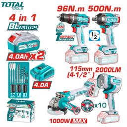 PACK OUTILS ELECTROPORTATIF 4EN1 20V AVEC 1 CHARGEUR 20V & 2 BATTERIES 4.0AH TOTAL - Image 2