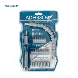 JEUX EMBOUT et DOUILLE DE T VICE 25PCS AVEC MANCHE A CLIQUET &amp; FLEXIBLE ADEGSO - Image 1