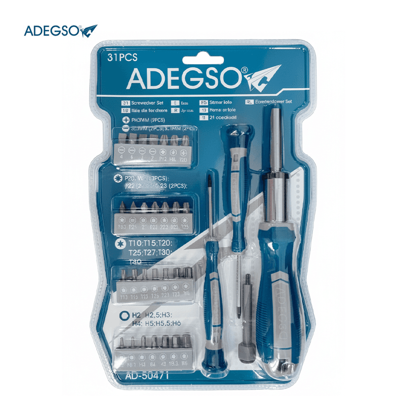 JEUX EMBOUT DE T VICE 31PCS AVEC MANCHE A CLIQUET ADEGSO