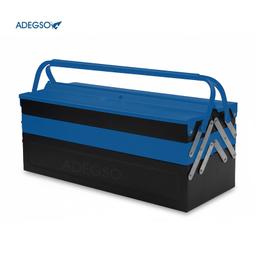 BOITE A OUTIL MÉTALLIQUE 5C GRIS &amp; BLEU 530X200X200MM ADEGSO - Image 1