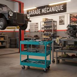 CHARIOT A OUTILS POUR MECANICIEN 3 ETAGE TOTAL - Image 4