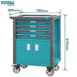 SERVANTE D'ATELIER A 4 TIROIRS COFFRE 2 PORTESROBUSTE TOTAL - Image 3