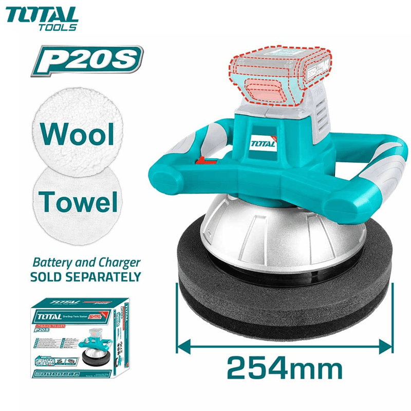 POLISSEUSE ORBITALE 254MM 20V 2500T/MIN SANS CHARG & BATTERIE TOTAL