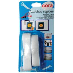 ATTACHES RAPIDES ADHESIVES EN BANDES 100CMX2X20MM BLANC CORA - Image 1
