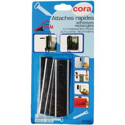 ATTACHES RAPIDES ADHESIVES RECTANG 10CMX4X20MM NOIR CORA - Image 1