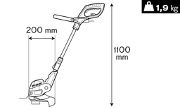 COUPE BORDURE ELECTRIQUE TELESCOPIQUE 450W COUPE 25CM TETE AUTOMATIQUE VITO - Image 4