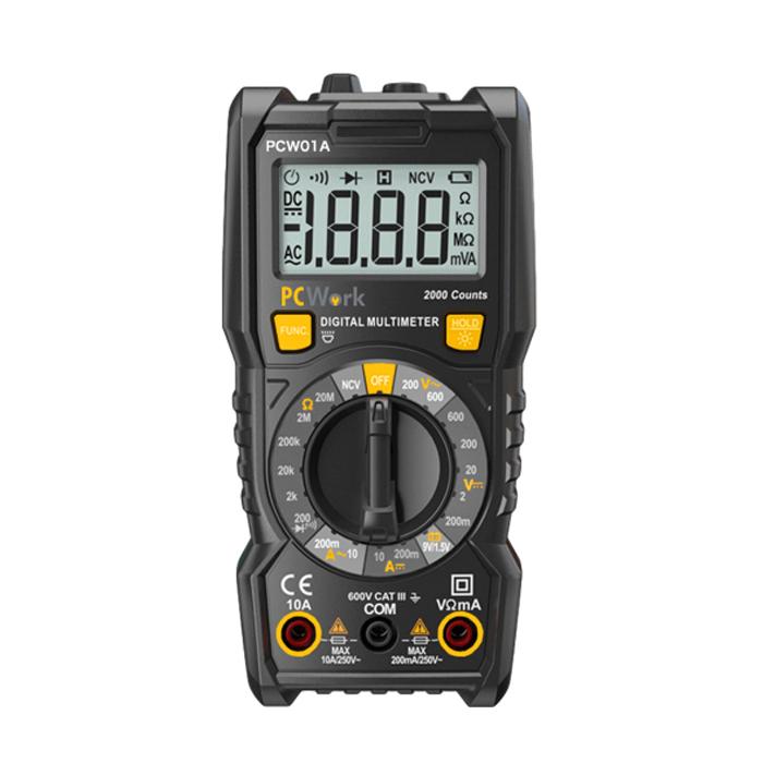 MULTIMETRE DIGITAL ECRAN LCD CAT III 600V PCWORK "PCW01A"
