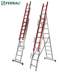 Echelle ELECTRA TRIPLE en aluminium et fibre de verre 1000V transformable FERRAL - Image 1