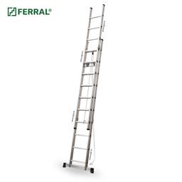 Echelle DOUBLE en aluminium coulissant a corde FERRAL - Image 1