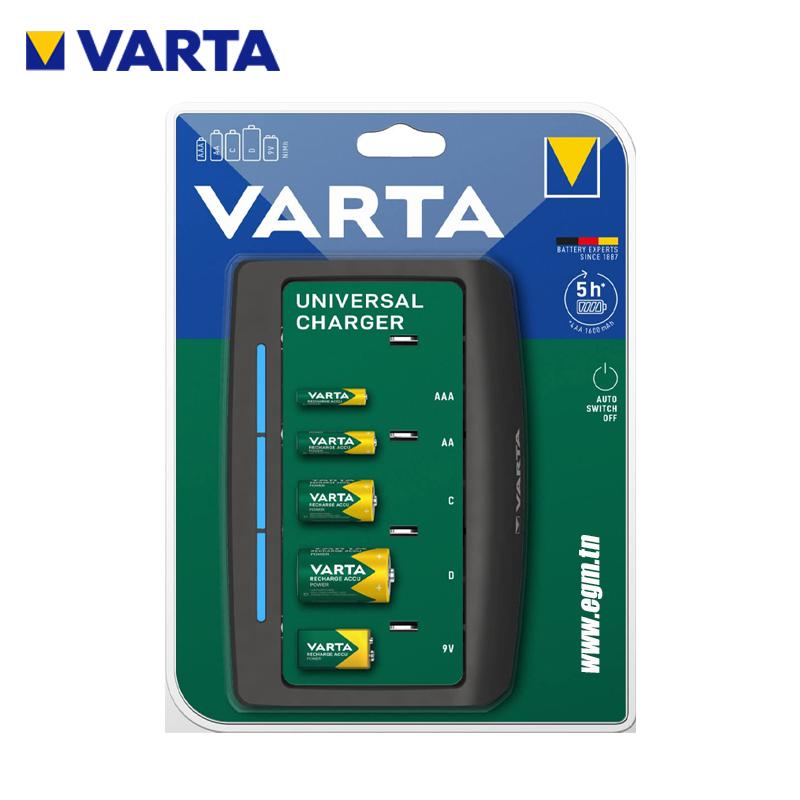CHARGEUR PILLE UNIVERSEL 5EN1 AA/AAA/C/D/9V VARTA