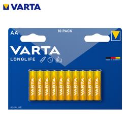 PACK 10 PILE ALKALINE LONG LIFE EXTRA AA LR06 1.5V VARTA - Image 1
