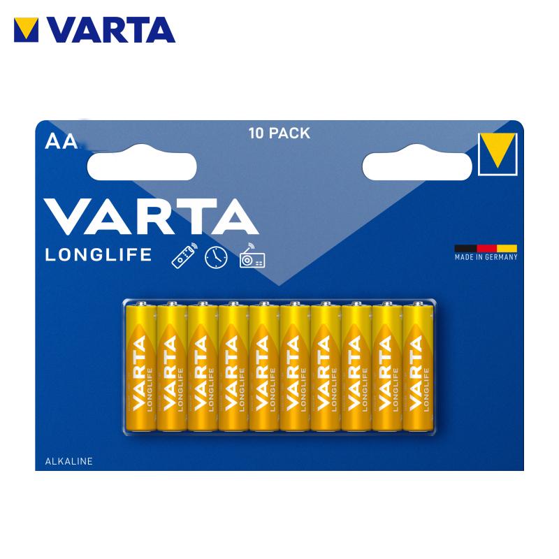 PACK 10 PILE ALKALINE LONG LIFE EXTRA AA LR06 1.5V VARTA