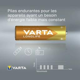 PACK 10 PILE ALKALINE LONG LIFE EXTRA AA LR06 1.5V VARTA - Image 2