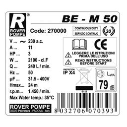 POMPE TRANSVERSAL LAITON BEM 50 3.0 CV ROVER - Image 2