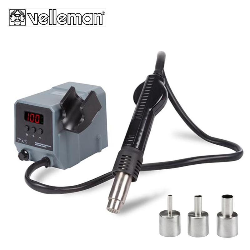 STATION DE REPARATION A AIR CHAUD NUMERIQUE 300 W AVEC 3 BUSE 500° VELLEMAN