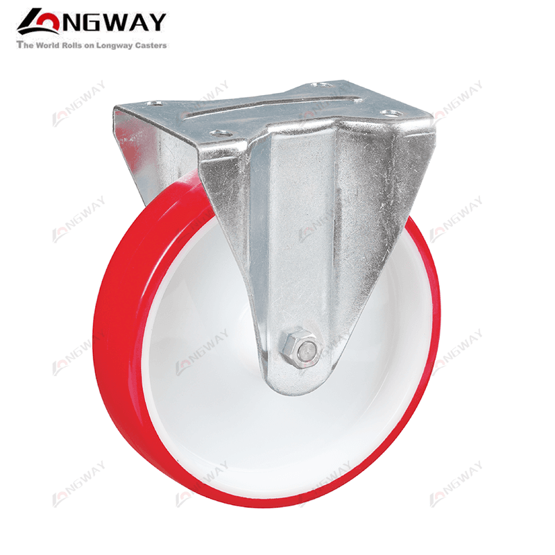 ROUE SUR PLAQUE EN PU AVEC NOYAU EN NYLON AH-02